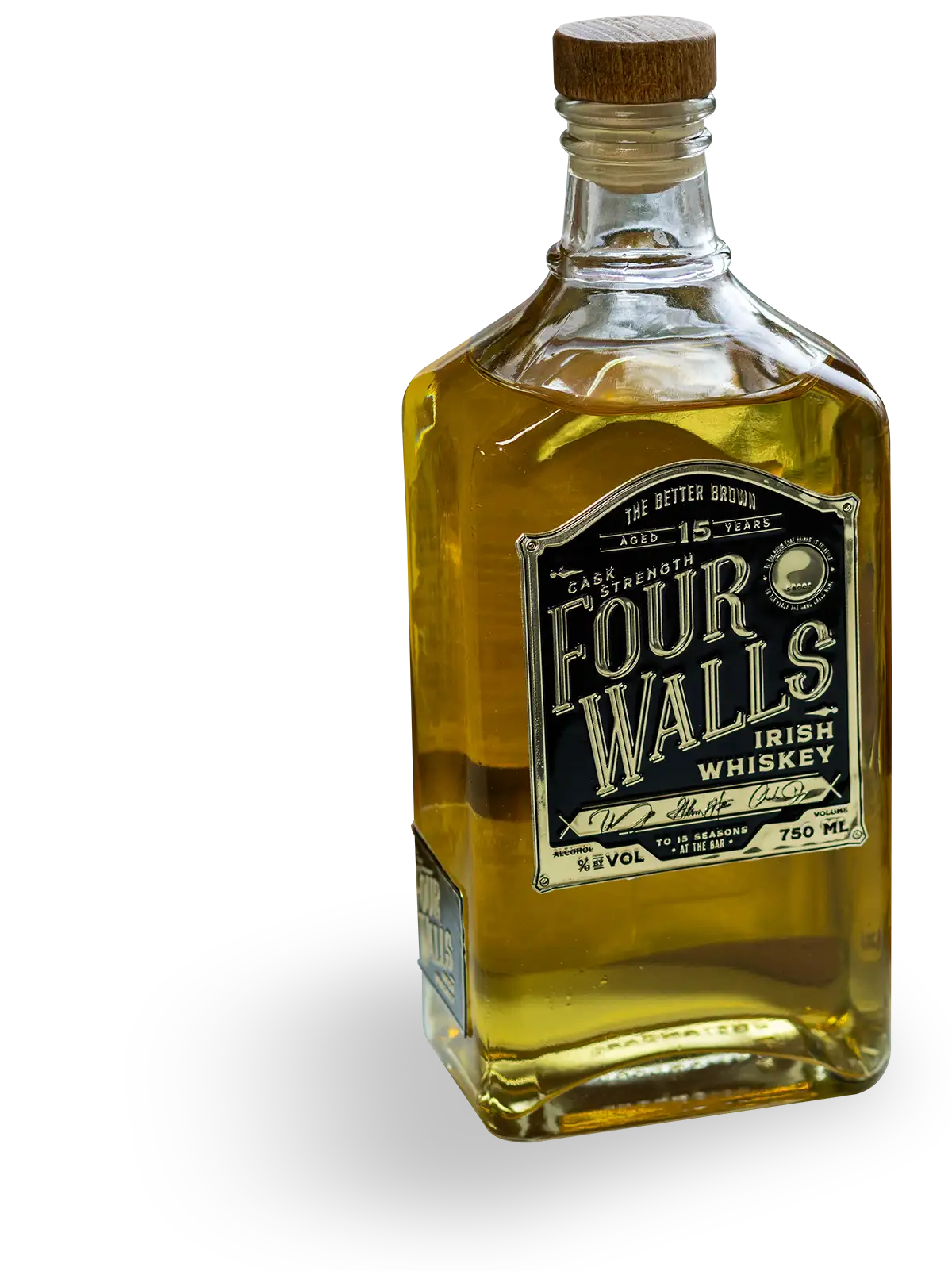 Four Walls Whiskey bottle symbolizing Spearhead Global's spirits packaging design